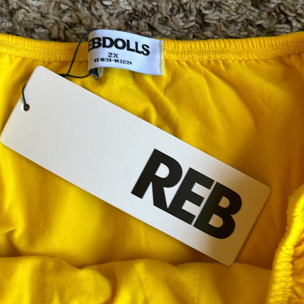 Rebdolls of Sunshine Ruffled Sleeveless Yellow Dress Size 2X NWT - Picture 14 of 16